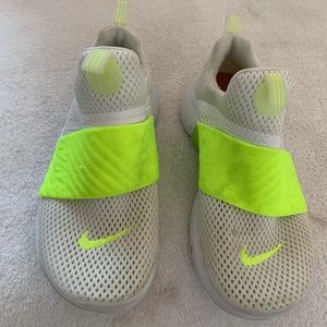 Kids Nike , neon slip on, size 2